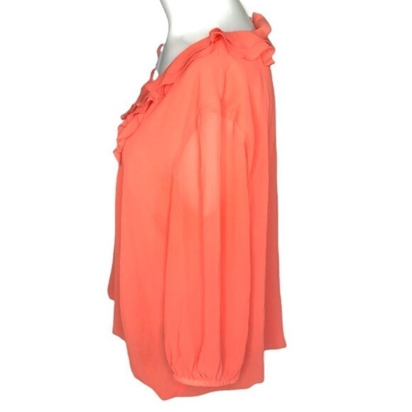 Covington size large petite ruffled bubble hem top - Picture 2 of 8